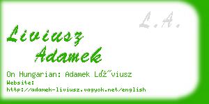 liviusz adamek business card